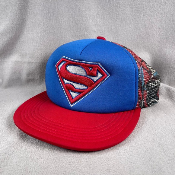 DC Comics Superman Hat Boys Snapback Trucker Cap‎ Mesh Back - Picture 11 of 11